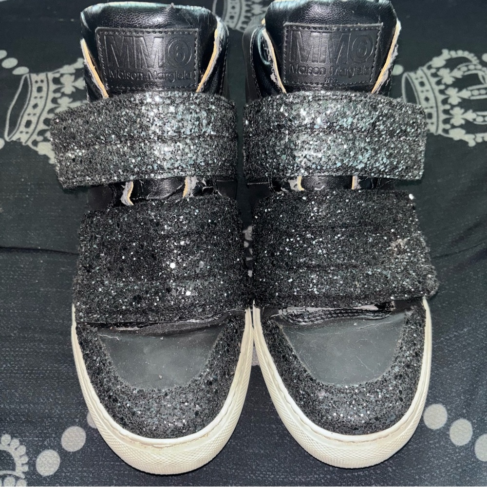 MM6 Maison Margiela Black Glitter Sneakers
